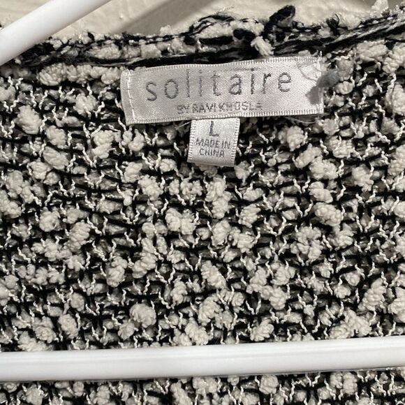 Solitaire boho chunky mid length hooded cardigan size large - Picture 2 of 7